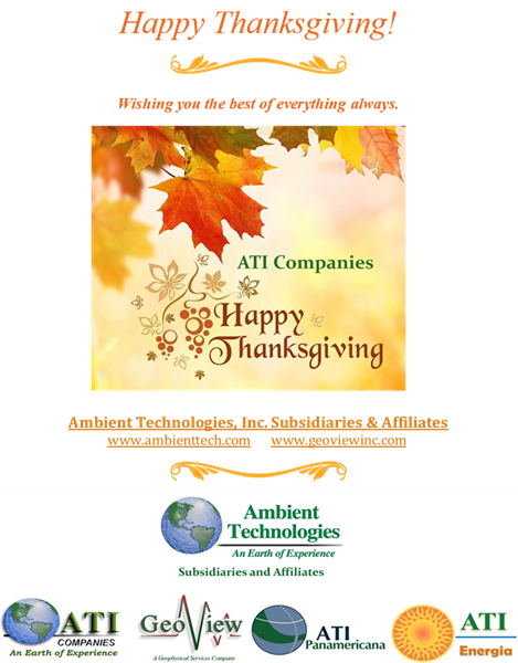Happy Thanksgiving from Ambient Technologies and Subsidiaries ATI Companies LLC and GeoView